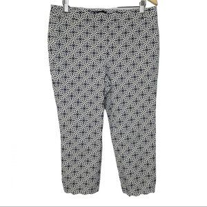 Talbots Chatham Crop Slim Leg Pants Blue White